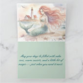 Watercolor Mermaid by Lighthouse Shore Kaart (Binnen)