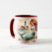 Watercolor Mermaid by Lighthouse Shore Mok (Voorkant links)