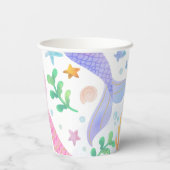 Watercolor Mermaid Tail Under The Sea Party Papieren Bekers (Achterkant)