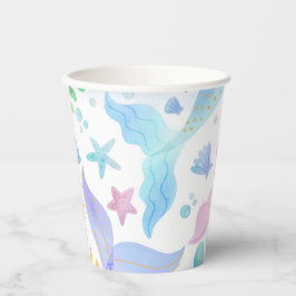 Watercolor Mermaid Tail Under The Sea Party Papieren Bekers