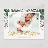 Watercolor Merry Christmas Holidays Photo Briefkaart (Voorkant)