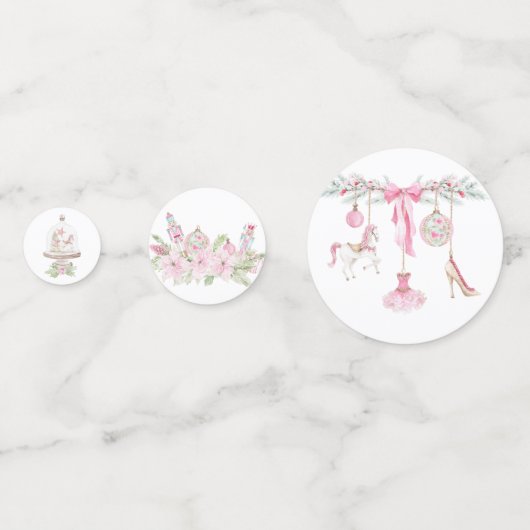  Watercolor Merry Christmas Nutcracker ballet pink Confetti (Voorkanten)