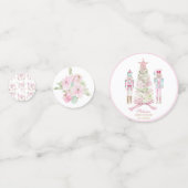  Watercolor Merry Christmas Nutcracker ballet pink Confetti (Achterkanten)