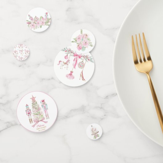  Watercolor Merry Christmas Nutcracker ballet pink Confetti (Groep)