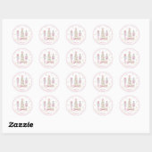  Watercolor Merry Christmas Nutcracker ballet pink Ronde Sticker (Vel)