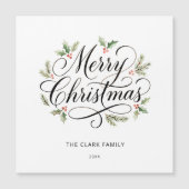 Watercolor Merry Christmas Script Botanical (Voorkant)