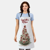 Watercolor Merry Christmas Tree | Cooking Apron Schort (Gedragen)