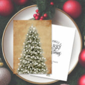 Watercolor Merry Little Christmas Tree Parchment Feestdagenkaart