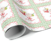 Watercolor Merry Mahjong Christmas Cocktail Party Cadeaupapier (Rol Hoek)