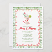 Watercolor Merry Mahjong Christmas Cocktail Party Kaart (Voorkant)