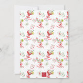 Watercolor Merry Mahjong Christmas Cocktail Party Kaart (Achterkant)