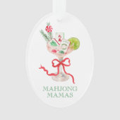 Watercolor Merry Mahjong Christmas Cocktail Party Ornament (voorkant)
