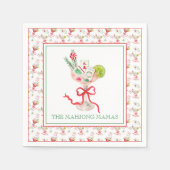 Watercolor Merry Mahjong Christmas Cocktail Party Servet (Voorkant)