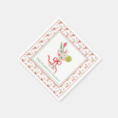 Watercolor Merry Mahjong Christmas Cocktail Party Servet (Hoek)