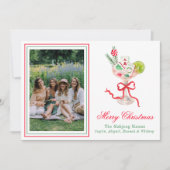 Watercolor Merry Mahjong Christmas Cocktail Photo Feestdagenkaart (Voorkant)