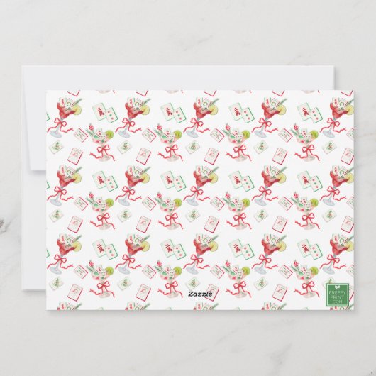 Watercolor Merry Mahjong Christmas Cocktail Photo Feestdagenkaart (Achterkant)