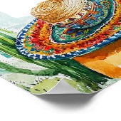 Watercolor Mexicaans Feest Baby Shower Welkomstbor Poster (Hoek)