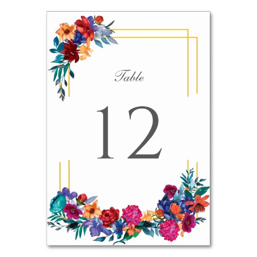 Watercolor Mexicaans Fiesta Bloemen Bruiloft Kaart (Voorkant)