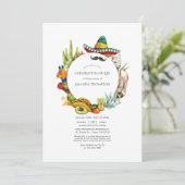 Watercolor Mexicaans Fiesta Levensfeest Kaart (Staand voorkant)
