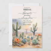 Watercolor Mexicaanse Cactus Woestijn Bruidsdouche Kaart (Voorkant)