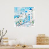 Watercolor Middellandse Zee Poster (Keuken)