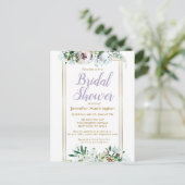 Watercolor Midsummer Bloemstuk Bruidsuitnodiging L Briefkaart (Staand voorkant)
