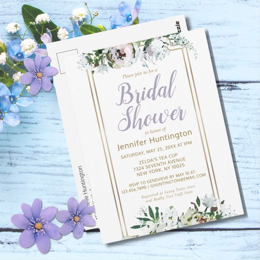 Watercolor Midsummer Bloemstuk Bruidsuitnodiging L Briefkaart