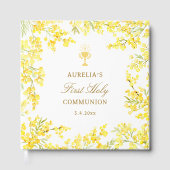 Watercolor Mimosa First Communion Guest Book Gastenboek (Voorkant)