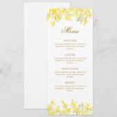 Watercolor Mimosa Klassiek Menu (Voorkant / Achterkant)