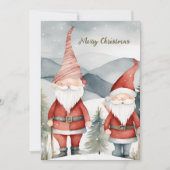 Watercolor Minimalistische Kerstman Bedrijfs Kerst Feestdagenkaart (Voorkant)