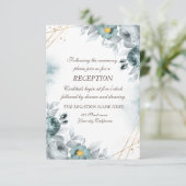 Watercolor Mintgroene Rozen Bruiloft Kaart (Staand voorkant)