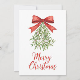 Watercolor Mistletoe Merry Christmas Feestdagenkaart