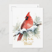 Watercolor Mistletoe Red Bow Merry Christmas Feestdagenkaart (Voorkant / Achterkant)