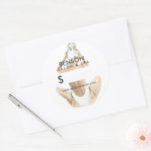 Watercolor Mode Illustratie | Aangepaste Prijsstel Ronde Sticker (Envelop)