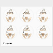 Watercolor Mode Illustratie | Aangepaste Prijsstel Ronde Sticker (Vel)