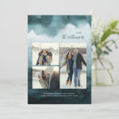 Watercolor Modern 3 Photo Feestdagenkaart (Staand voorkant)