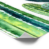 Watercolor Modern Cactus Zuidwest Poster (Hoek)