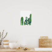 Watercolor Modern Cactus Zuidwest Poster (Keuken)