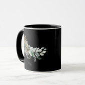 Watercolor Modern Leaves Script Prettig Kerstfeest Mok (Voorkant links)