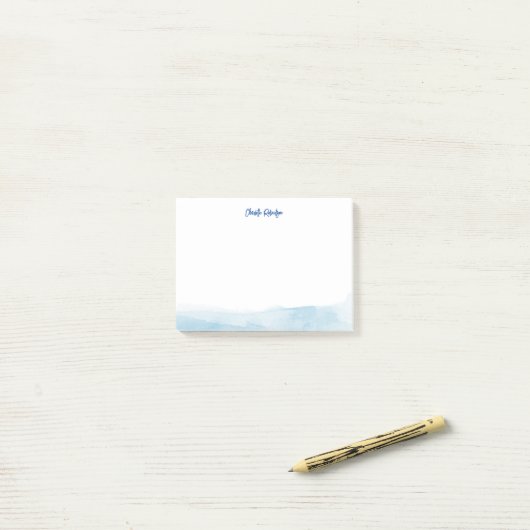 Watercolor Modern Script Persoonlijk Post-it® Notes (Op bureau)