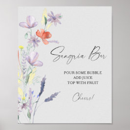 Watercolor moderne bloemensangria barposter poster