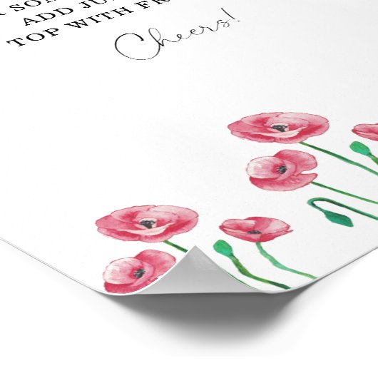 Watercolor moderne bloemensangria barposter poster (Hoek)