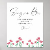 Watercolor moderne bloemensangria barposter poster (Voorkant)