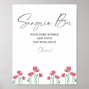 Watercolor moderne bloemensangria barposter poster