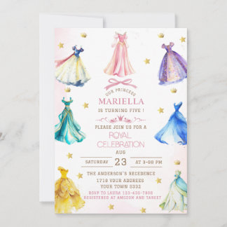 Watercolor moderne prinsessenjurken koninklijke me kaart