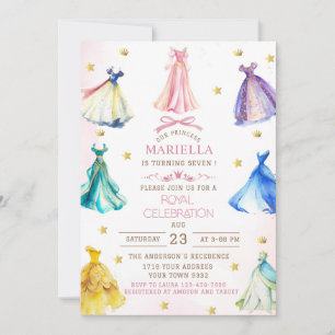Watercolor moderne prinsessenjurken koninklijke me kaart