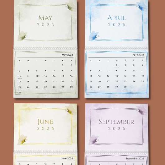 Watercolor Moderne Vlinder Esthetiek Kalender