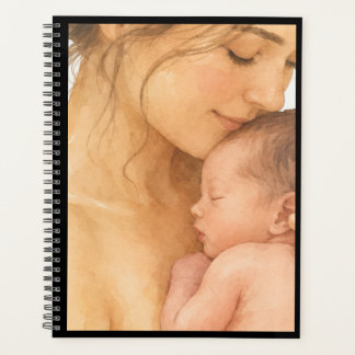 Watercolor Moeder & Slapende Baby Notitieboek