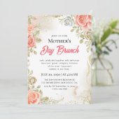 Watercolor Moederdag Brunch Uitnodigingen (Staand voorkant)