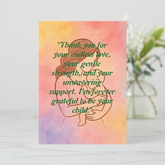 Watercolor Moederdag Kaart (Staand voorkant)
